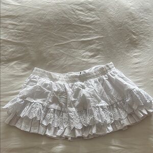 Mixology Gab and Kate Gracie White Eyelet Ruffle Skirt